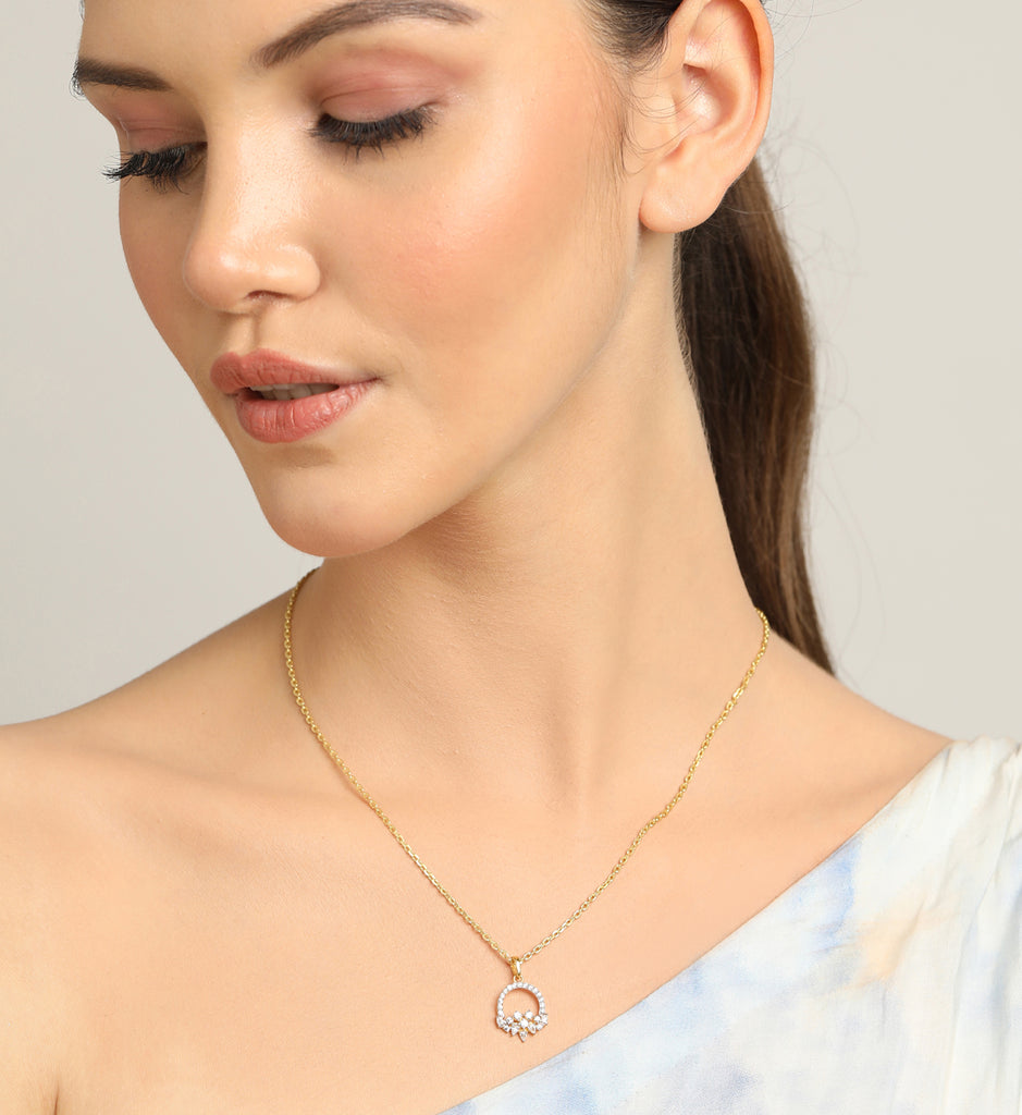 CLARA 925 Sterling Silver Tica Pendant Chain Necklace