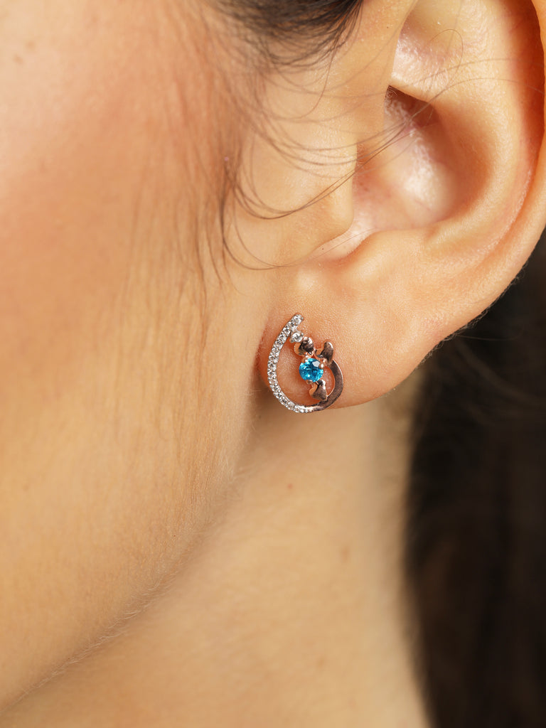 CLARA 925 Sterling Silver Heart Earrings with Screw Back