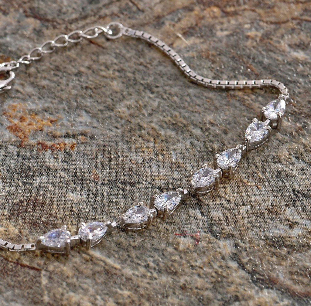 CLARA Made with Swiss Zirconia 925 Sterling Silver Giana Solitaire Bracelet Gift for Women and Girls