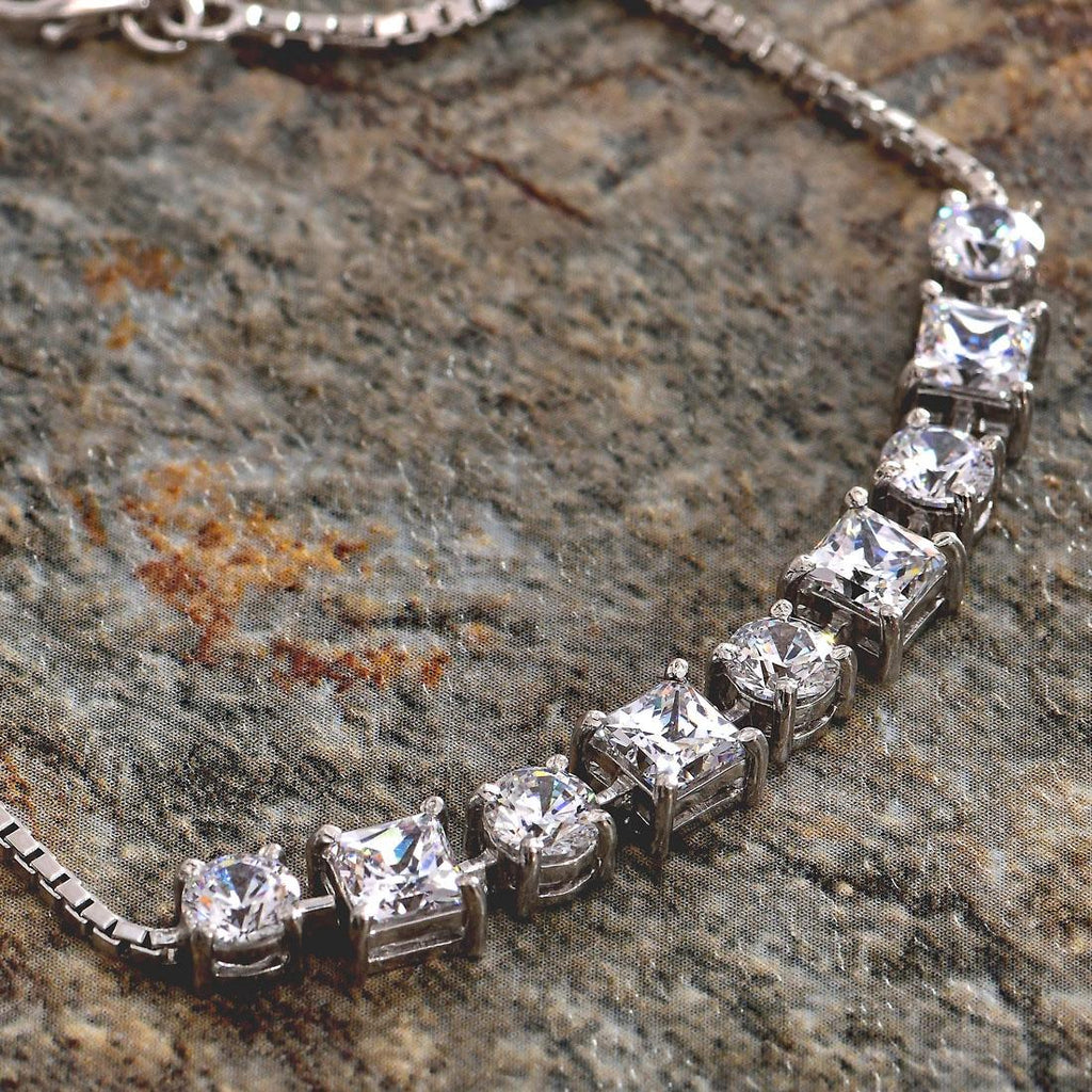 CLARA Made with Swiss Zirconia 925 Sterling Silver Enzo Solitaire Bracelet Gift for Women and Girls