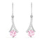 Silver Pink Solitaire Earrings