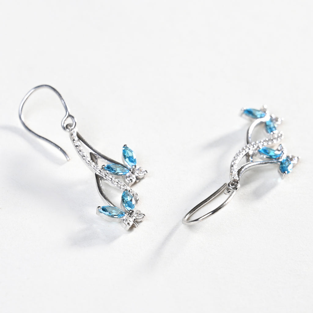 CLARA 925 Sterling Silver Butterfly Earrings
