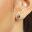 CLARA 925 Sterling Silver Blue Earrings with Screw Back