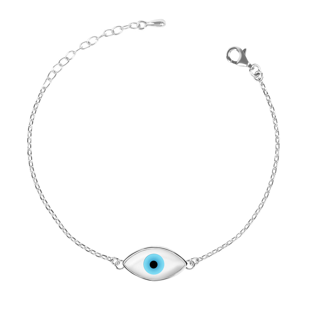 CLARA 925 Sterling Silver Evil Eye Marquise Bracelet