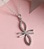 CLARA 925 Sterling Silver Petal Pendant Chain Necklace 