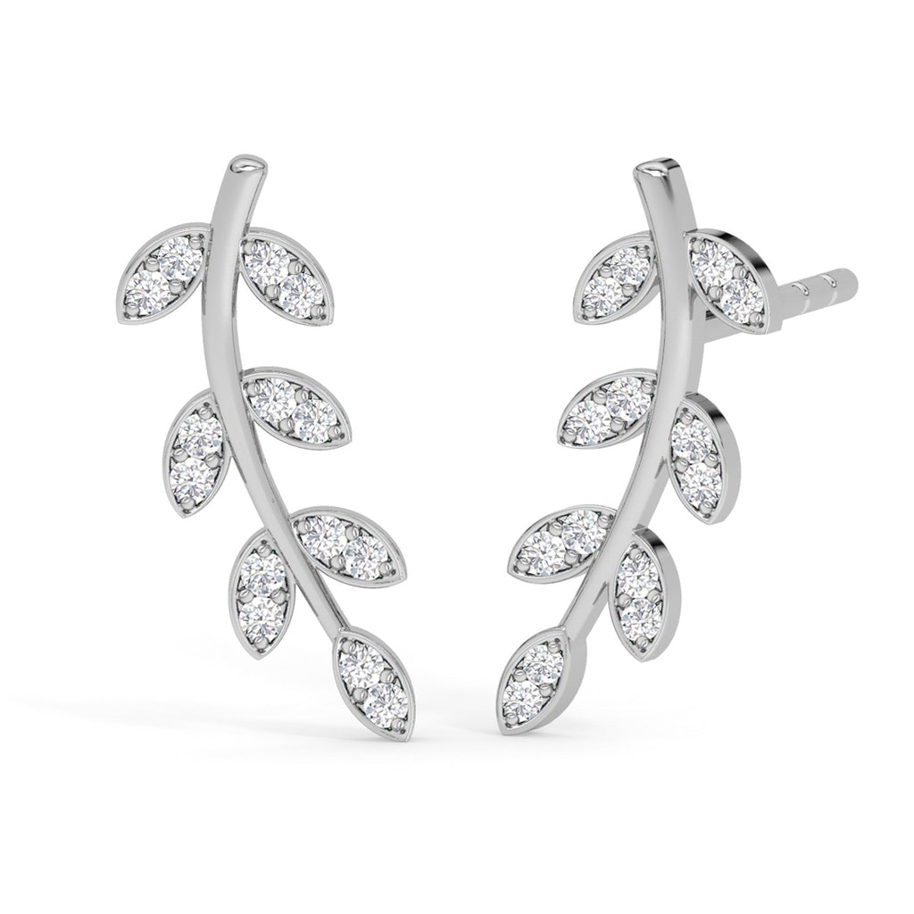 CLARA 925 Sterling Silver Leaf Ear cuffs Earrings