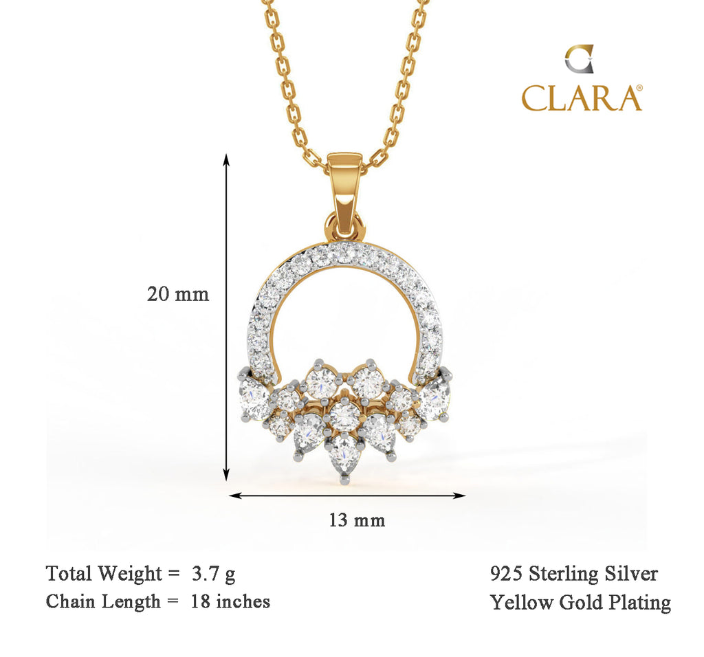 CLARA 925 Sterling Silver Tica Pendant Chain Necklace