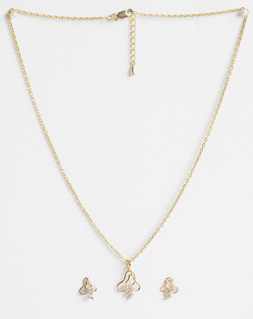 CLARA 925 Sterling Silver Eden Pendant Earring Chain Jewellery Set