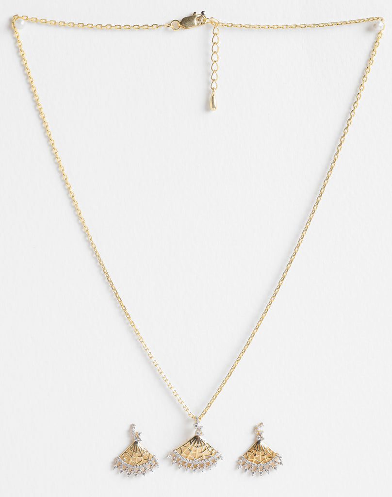 CLARA 925 Sterling Silver Irina Pendant Earring Chain Jewellery Set