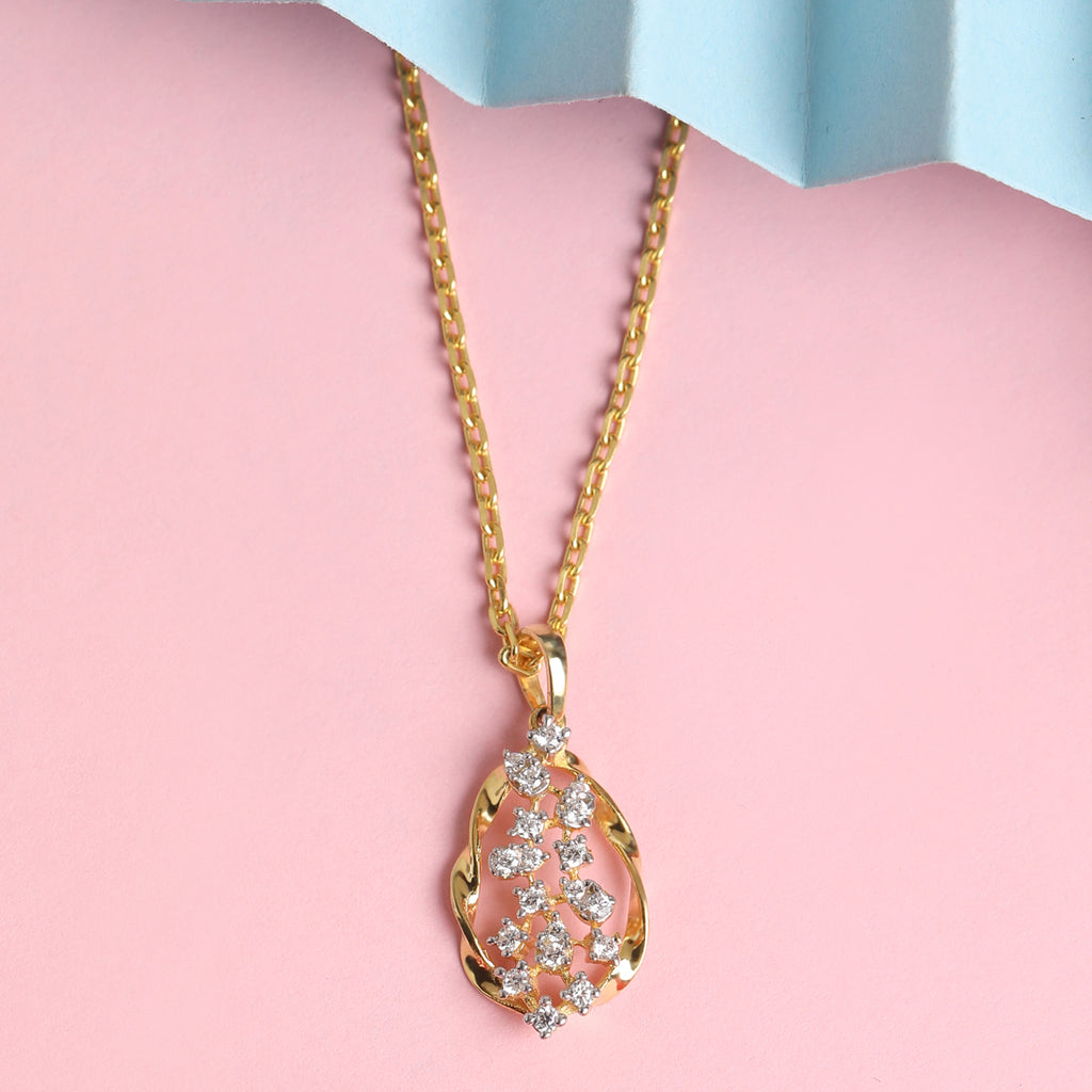 CLARA 925 Sterling Silver Petra Pendant Chain Necklace