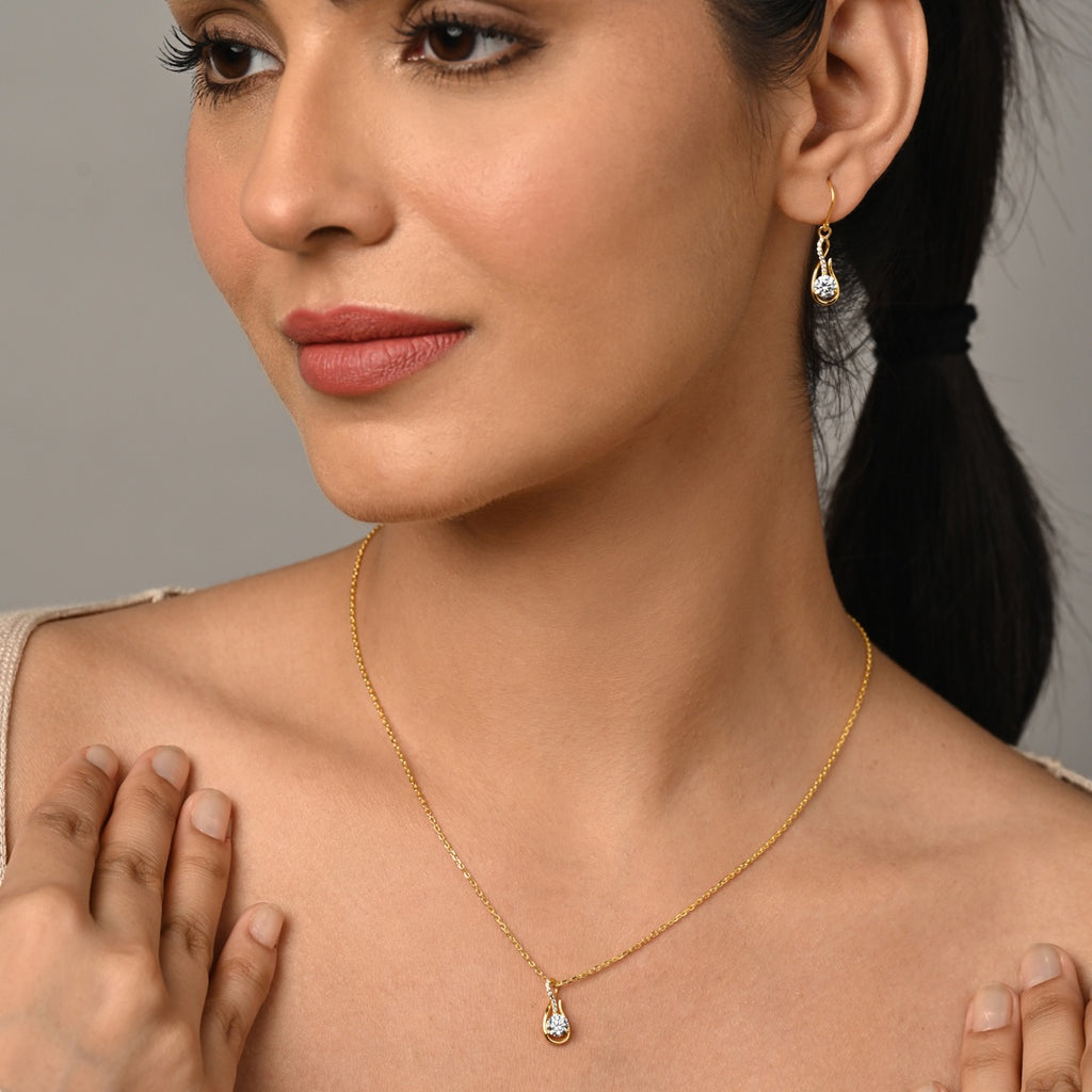 Silver Ceci Solitaire Jewellery Set