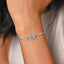 CLARA 925 Pure Silver Octa Solitaire Hand Bracelet