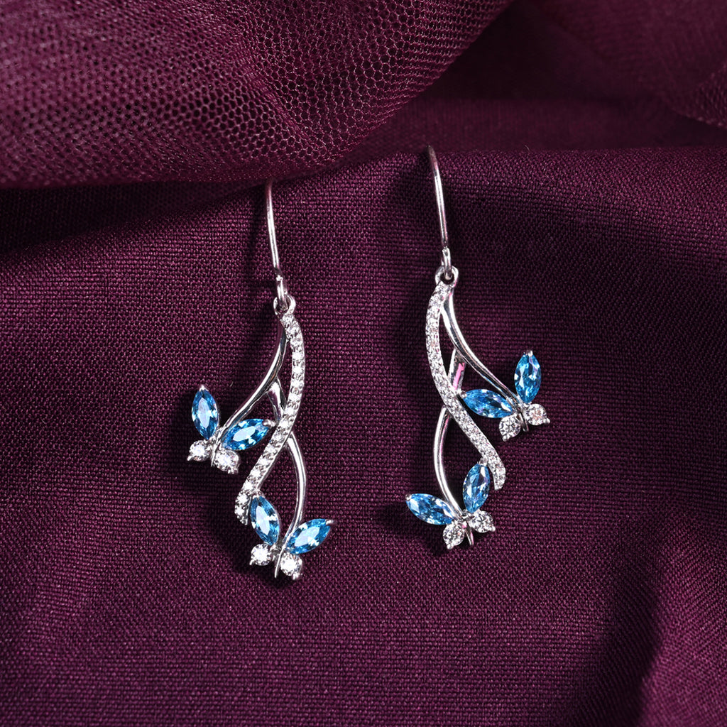 CLARA 925 Sterling Silver Butterfly Earrings