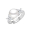 Silver Uberta Real Pearl Size Adjustable Ring