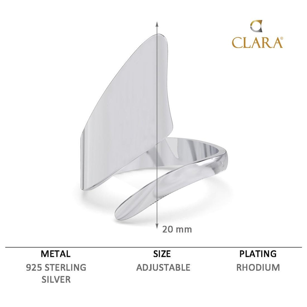 CLARA Pure 925 Sterling Silver Designer Finger Ring 