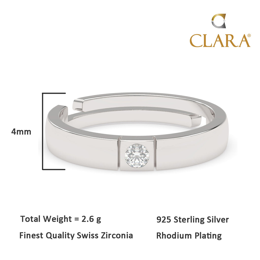 CLARA Real 925 Sterling Silver Elias Band Ring
