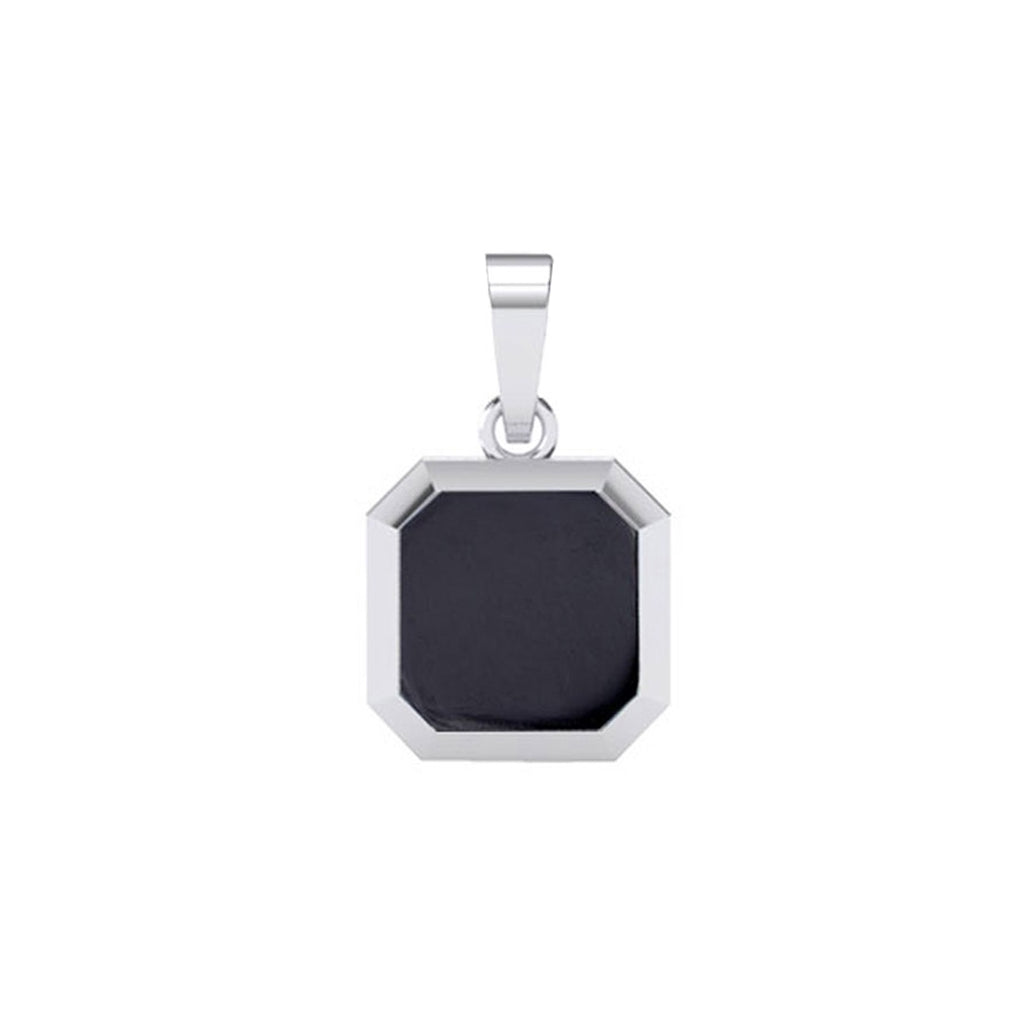 Silver Black Onyx Men Pendant Necklace with Chain or without Chain
