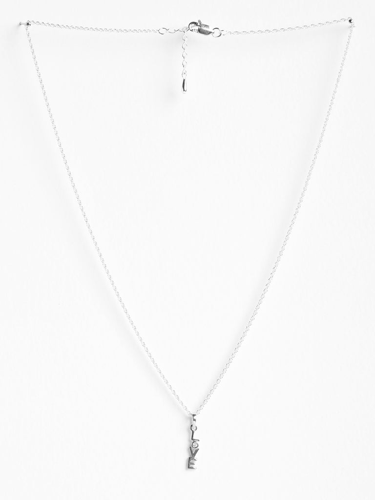 CLARA 925 Sterling Silver Love Pendant Chain Necklace