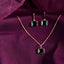 CLARA 925 Sterling Silver Celia Pendant Earring Chain Jewellery Set Rose Gold Plated, Swiss Zirconia Gift for Women & Girls