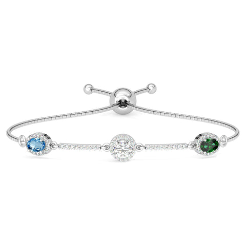 CLARA 925 Pure Silver solitaire Hand Bracelet