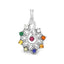 Clara 925 Sterling Silver Natural Certified Navaratna Stone Original 9 gems Pendant Locket for Men and Women