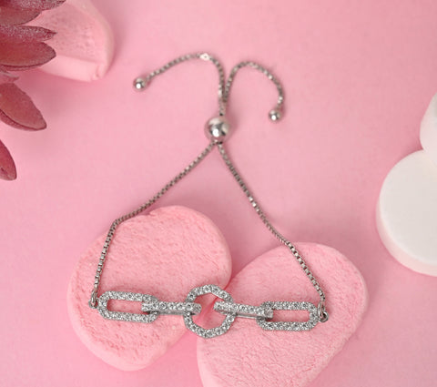 CLARA 925 Pure Silver Designer Hand Bracelet