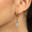 CLARA 925 Sterling Silver Aqua Hoop Drop Earring Gold Plated Gift for Women & Girls