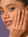 CLARA Pure 925 Sterling Silver V Solitaire Finger Ring with Adjustable Band