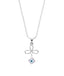 Silver Evil Eye Flower Pendant Chain Necklace