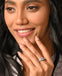CLARA Pure 925 Sterling Silver Statement Solitaire Finger Ring with Adjustable Band