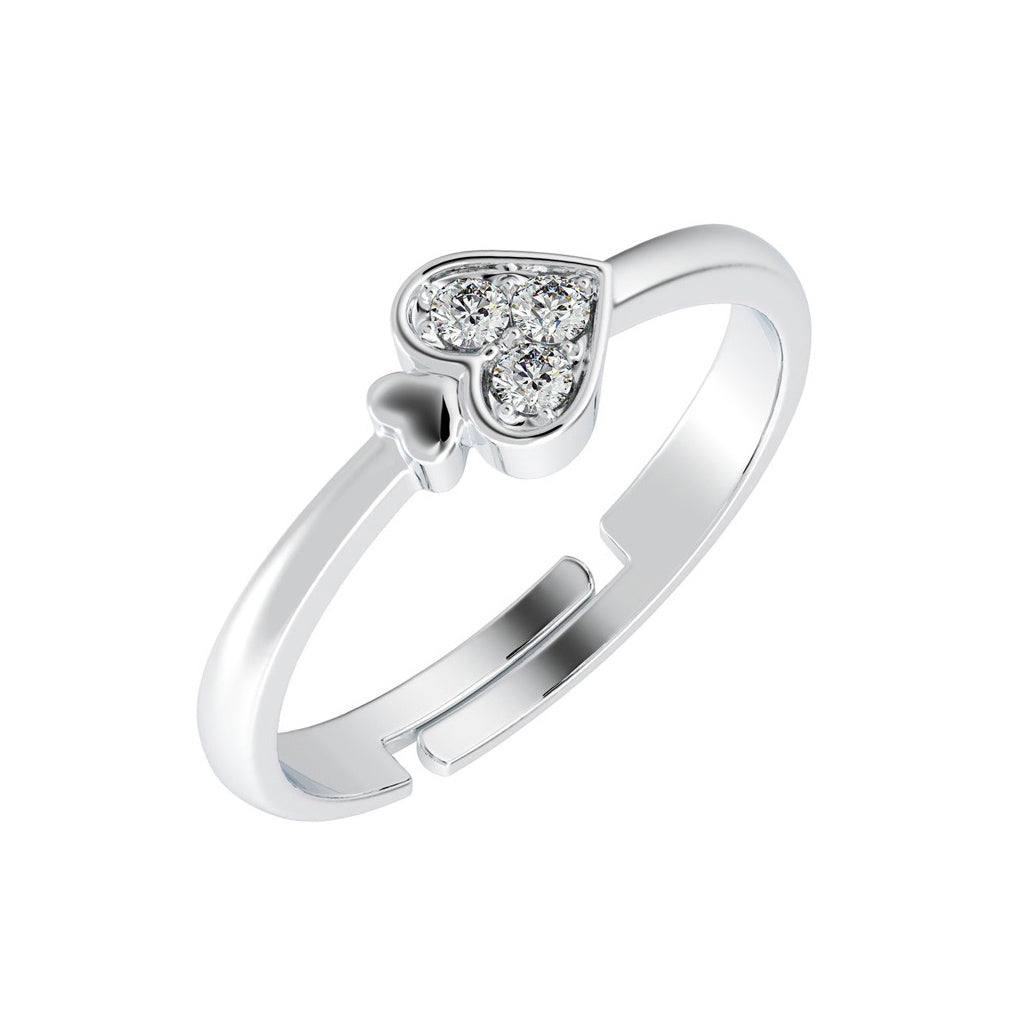 CLARA Pure 925 Sterling Silver Spade Adjustable Ring Gift for Men and Boys