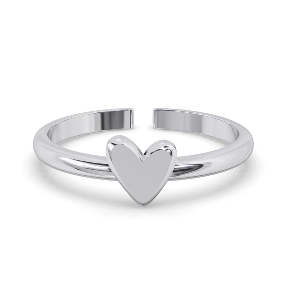 CLARA Pure 925 Sterling Silver  Minimal Heart Finger Ring