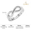 Silver Eve Infinity Love Daily Wear Ring, Platinum Plated