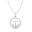 Silver Anchor Halo Pendant Chain Necklace