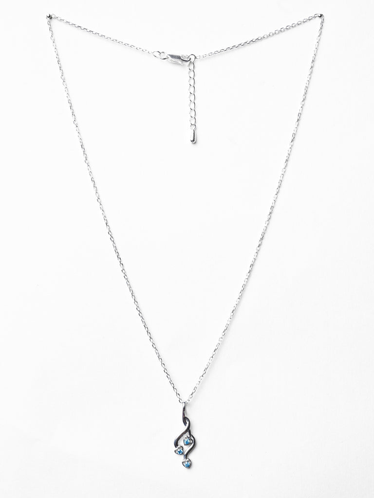 CLARA 925 Sterling Silver Valentina Heart Pendant Chain Necklace