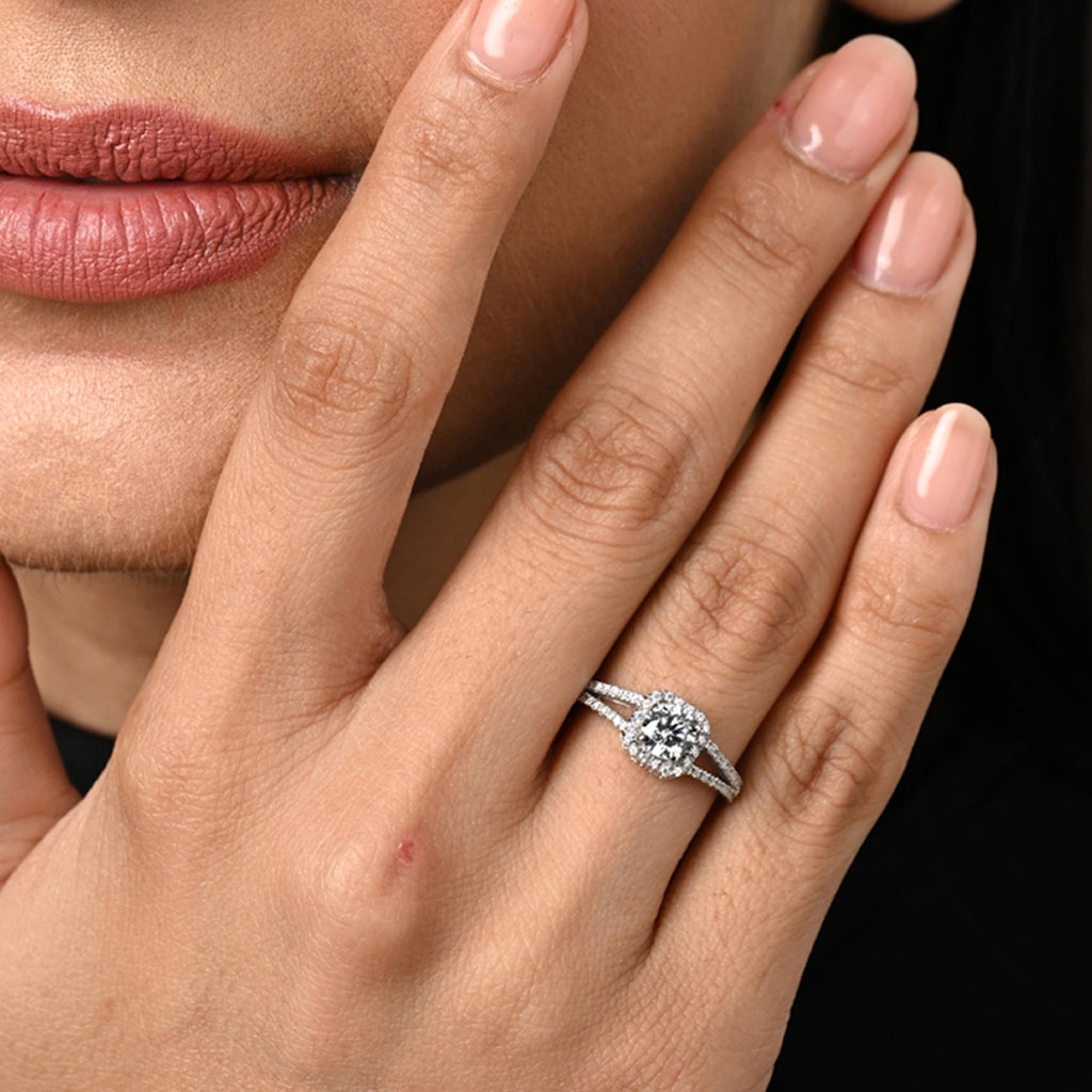 Silver Cathedral Halo Ring