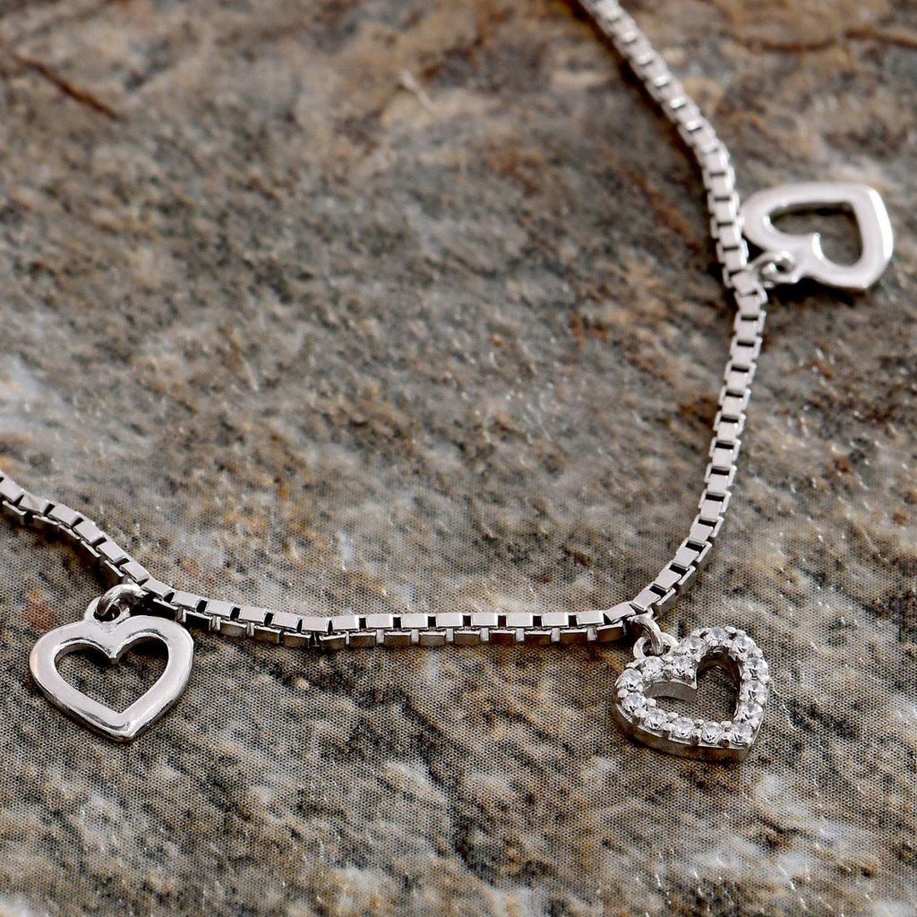 CLARA Made with Swiss Zirconia 925 Sterling Silver Charms Solitaire Bracelet Gift for Women and Girls