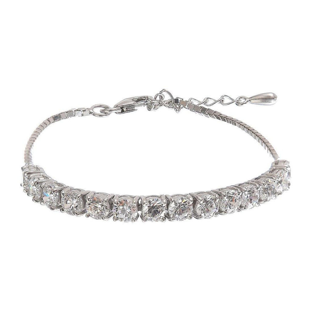 CLARA Made with Swiss Zirconia 925 Sterling Silver Siena Solitaire Bracelet Gift for Women and Girls