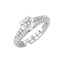 Silver V Solitaire Ring