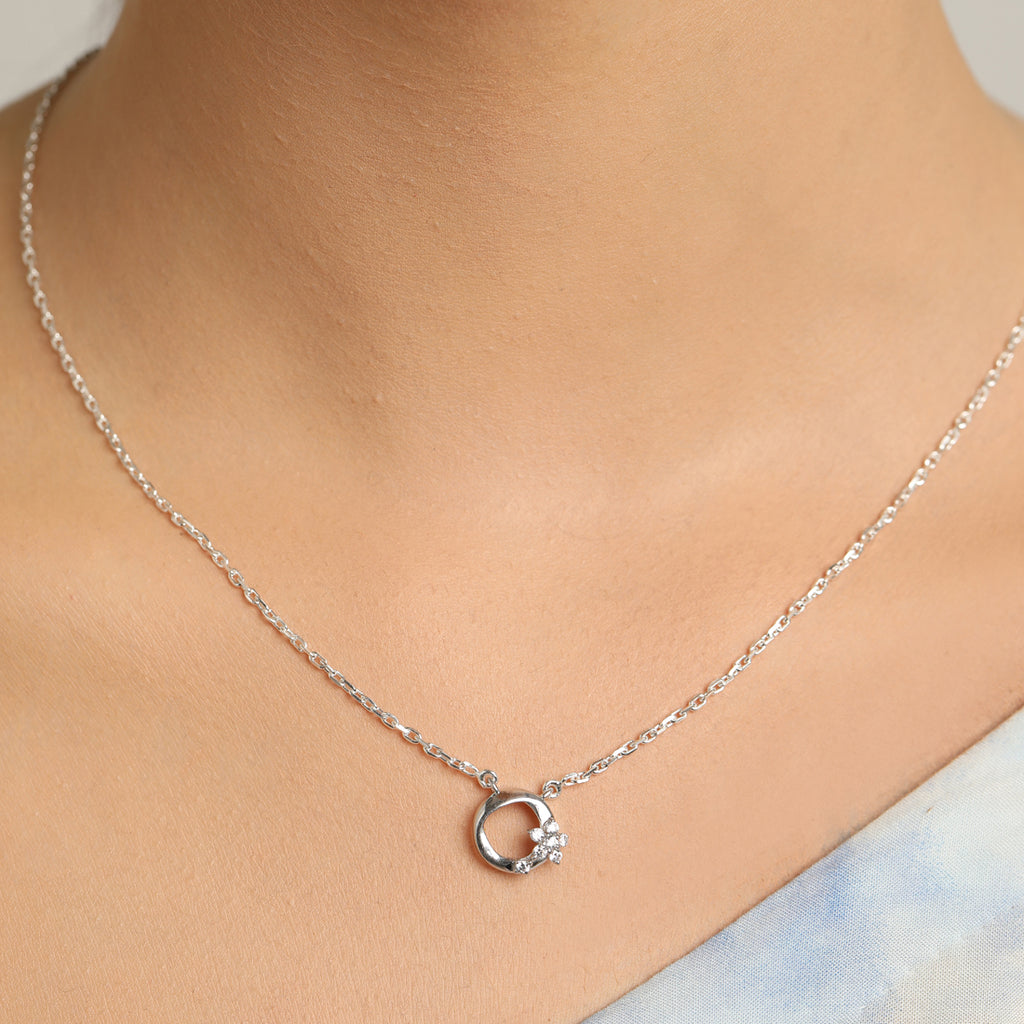 CLARA 925 Sterling Silver Jules Pendant Earring Chain Jewellery Set