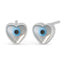 CLARA 925 Sterling Silver Heart Evil Eye Studs Earrings Gift for Kids Girls