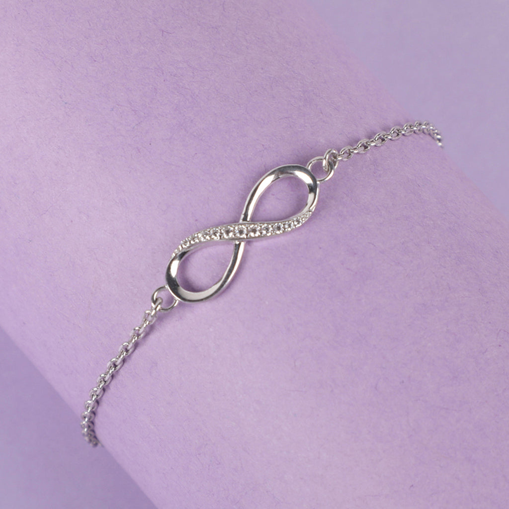 CLARA 925 Sterling Silver Infinity Bracelet