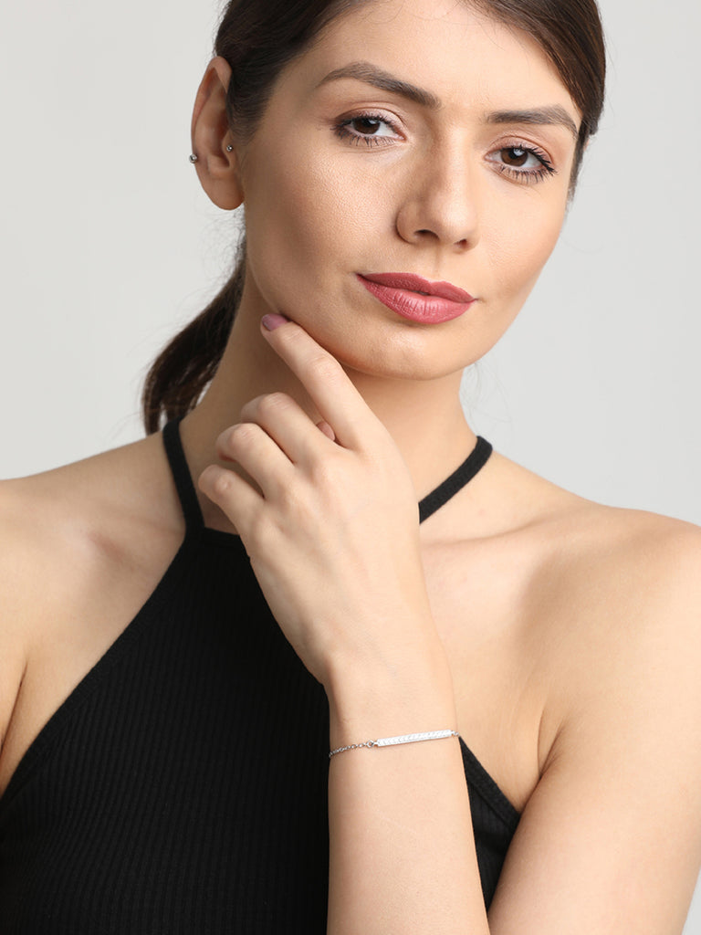 CLARA 925 Sterling Silver Bar Bracelet
