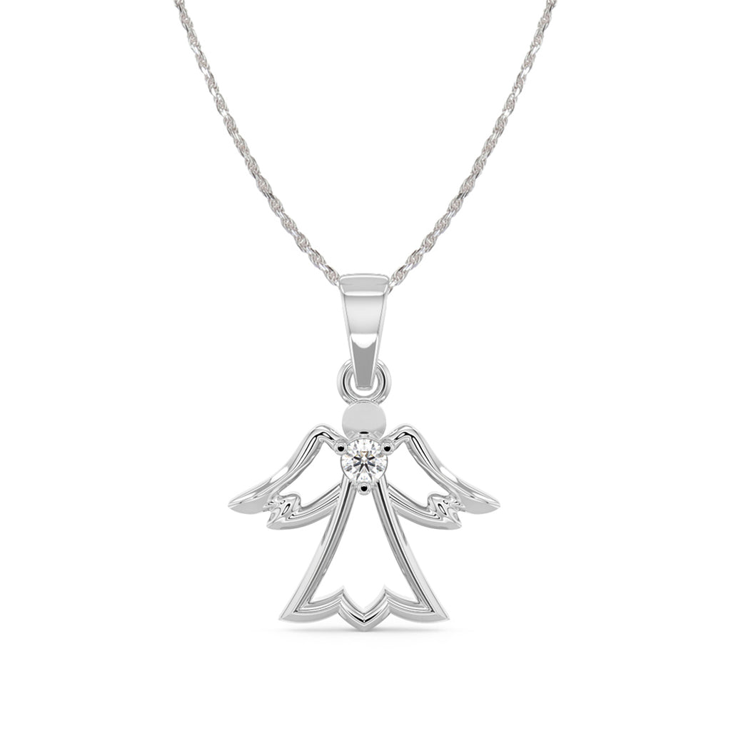 CLARA 925 Sterling Silver Fairy Angel Pendant Chain Necklace 