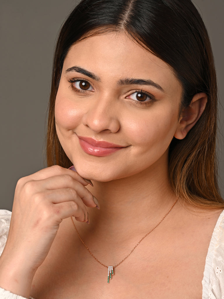 CLARA 925 Sterling Silver Blanca Pendant Chain Necklace