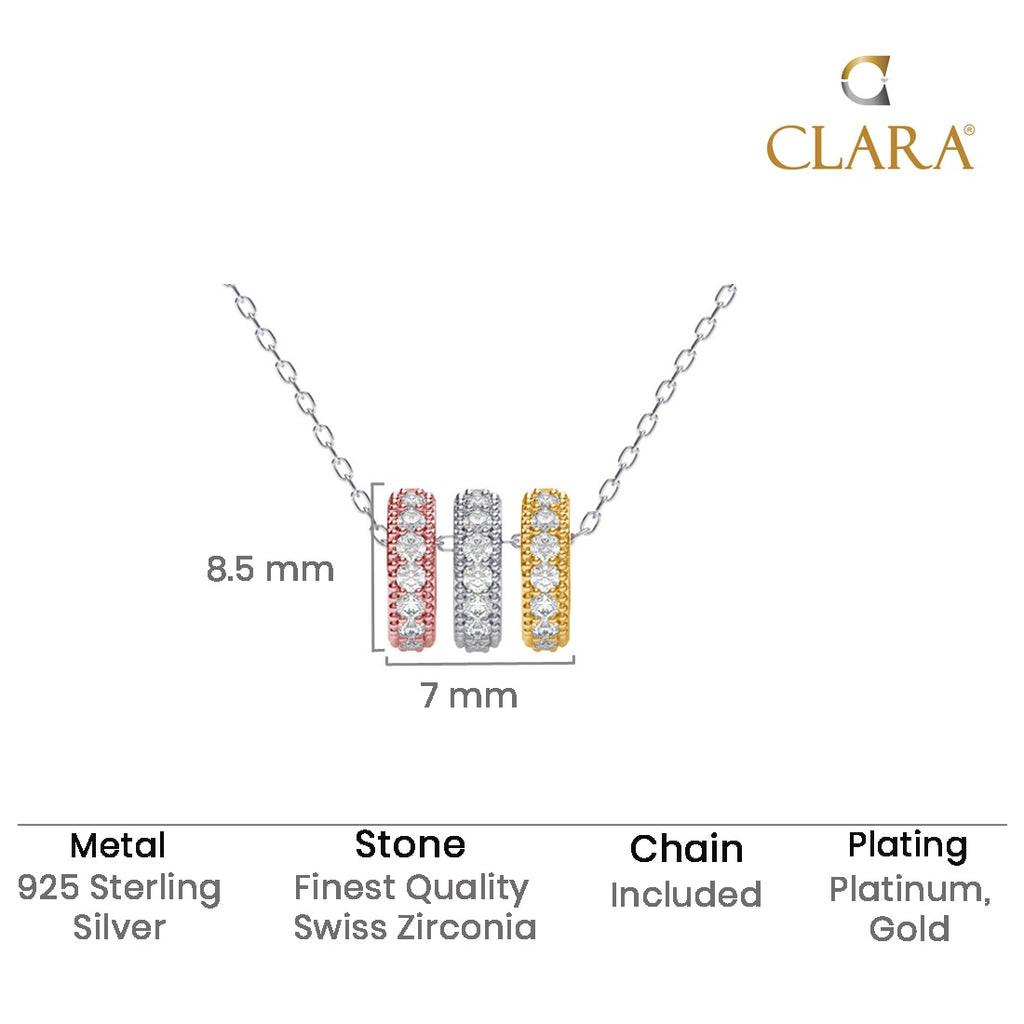 Silver Elio Multicolor Ring Pendant Chain