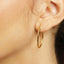 CLARA 925 Sterling Silver Oval Hoop Earring Gold Plated Gift for Women & Girls