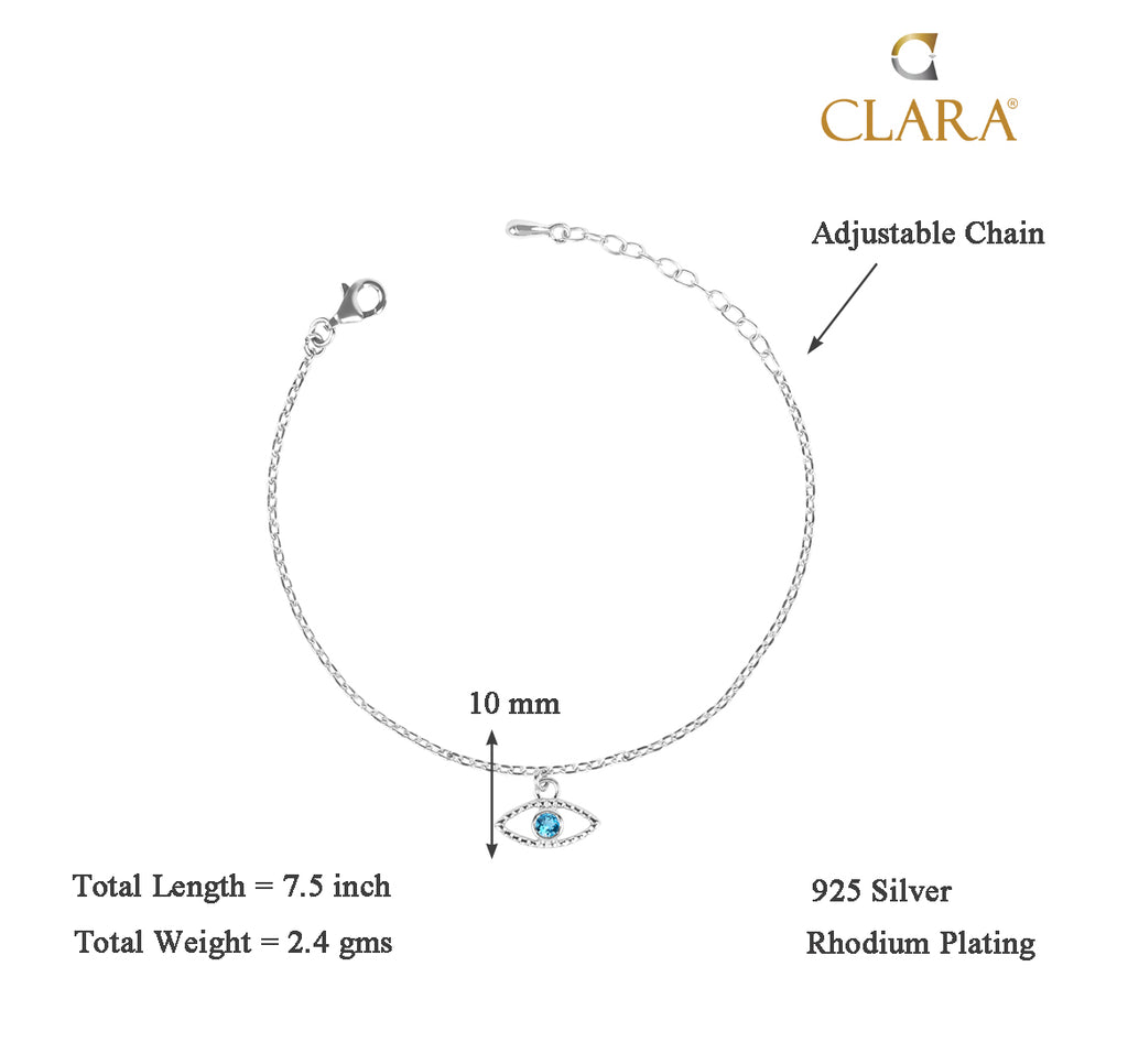 CLARA 925 Sterling Silver Evil Eye Bella Bracelet