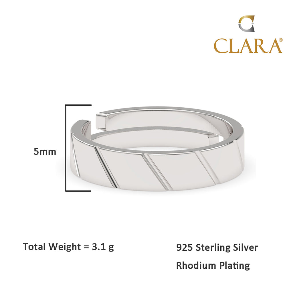CLARA Real 925 Sterling Silver Twist Band Ring
