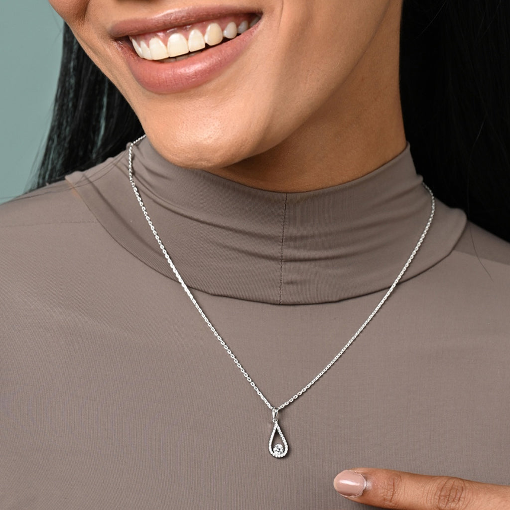 Silver Teardrop Pendant Chain
